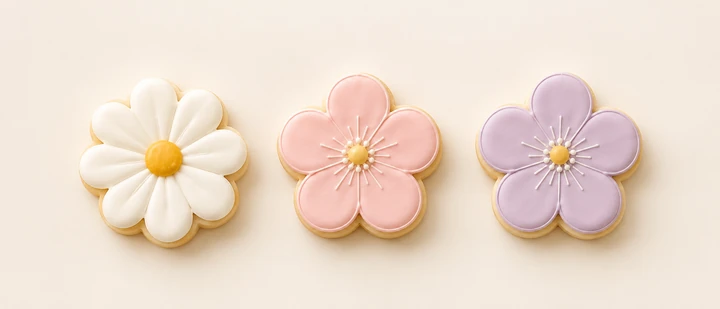 Simple flower cookie examples